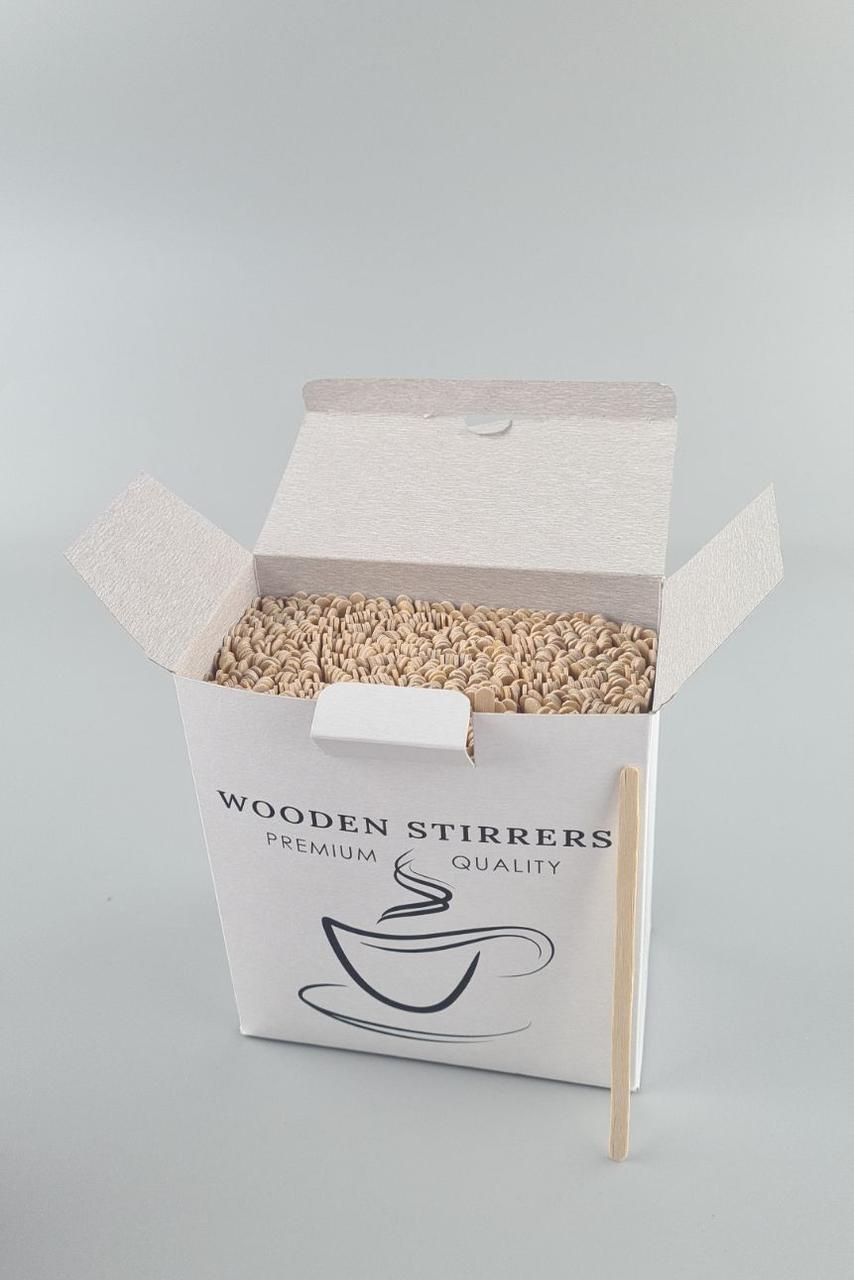 Мішалка Дерев'яна для чаю і кави 14см 1000штук в коробці ( ЕКО), фото 1