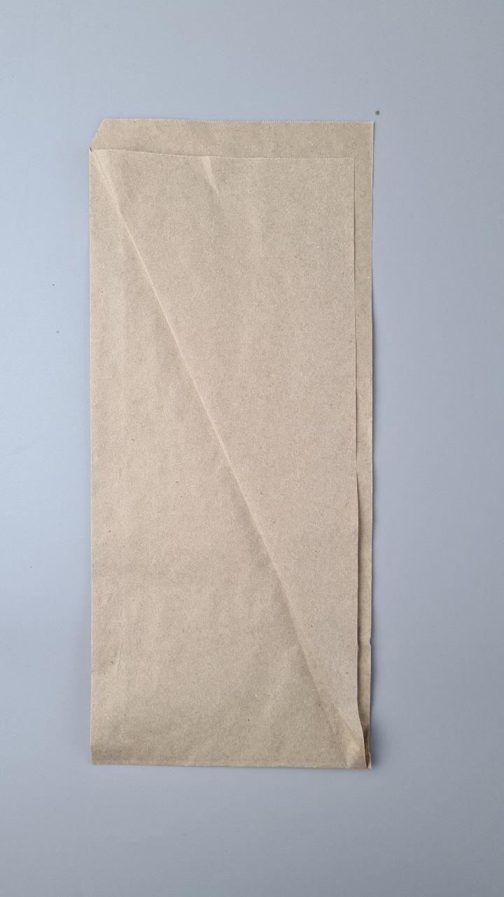 Пакет бумажный крафт бурий Уголок 150х0х350, 40г/м2 (100 шт), фото 1