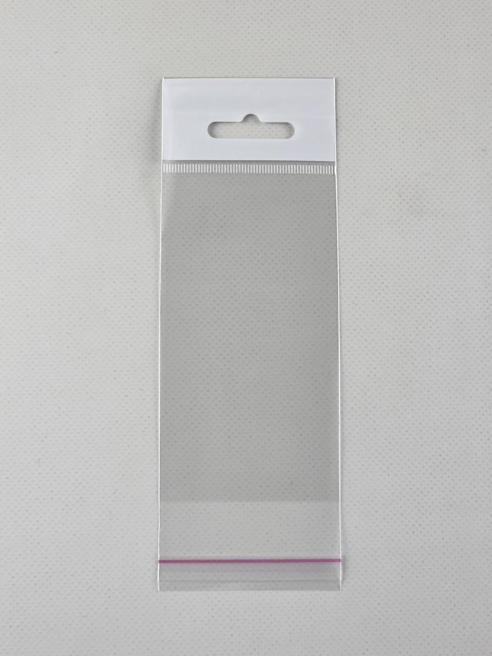 Пакети з липкою стрічкою і европодвесом 6см 10,5 см 25мк (1000 шт), фото 1