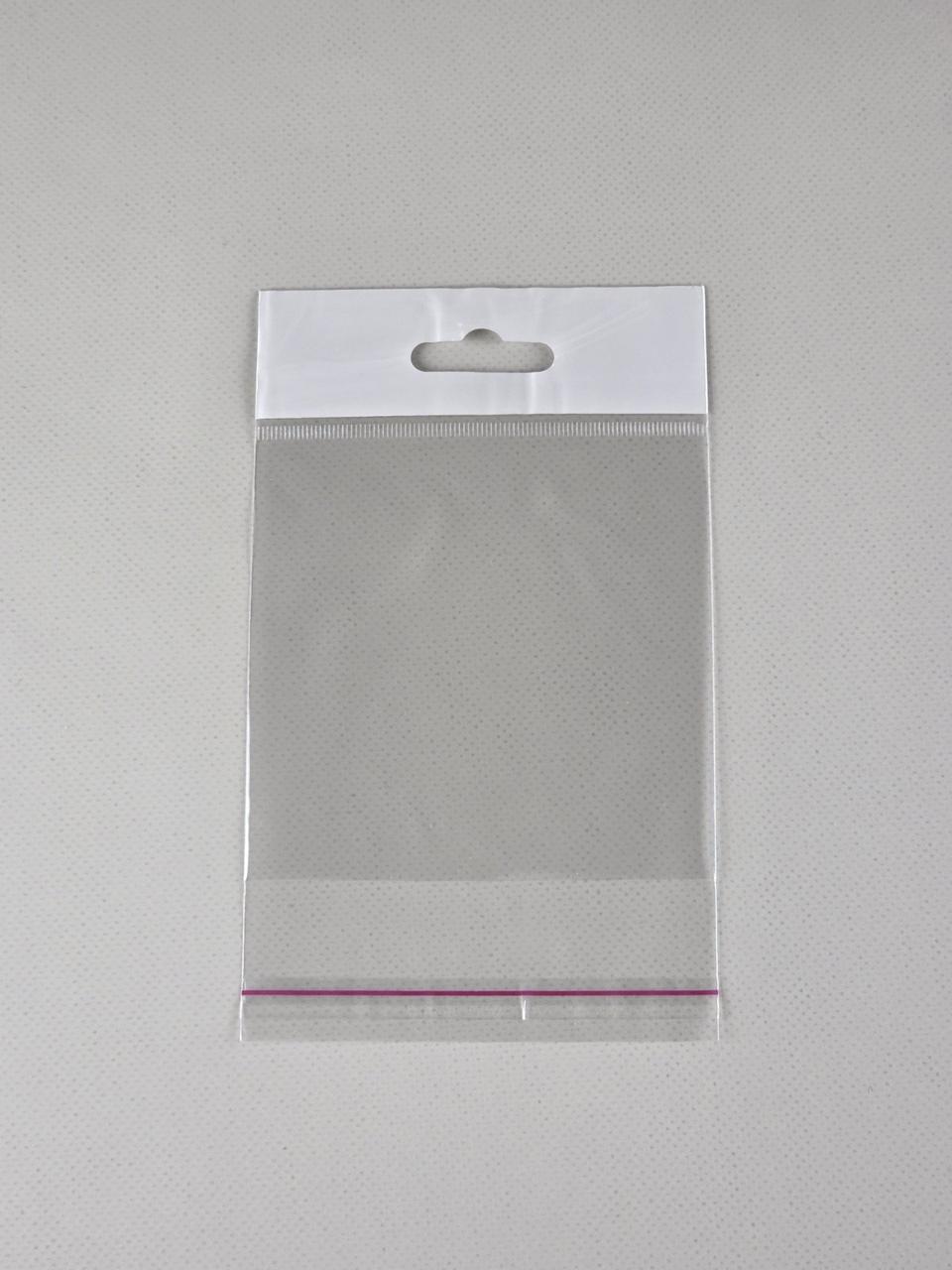 Пакет прозорий з євро підвісом і липкою стрічкою 10см 9,5 см 25мк (1000шт), фото 1