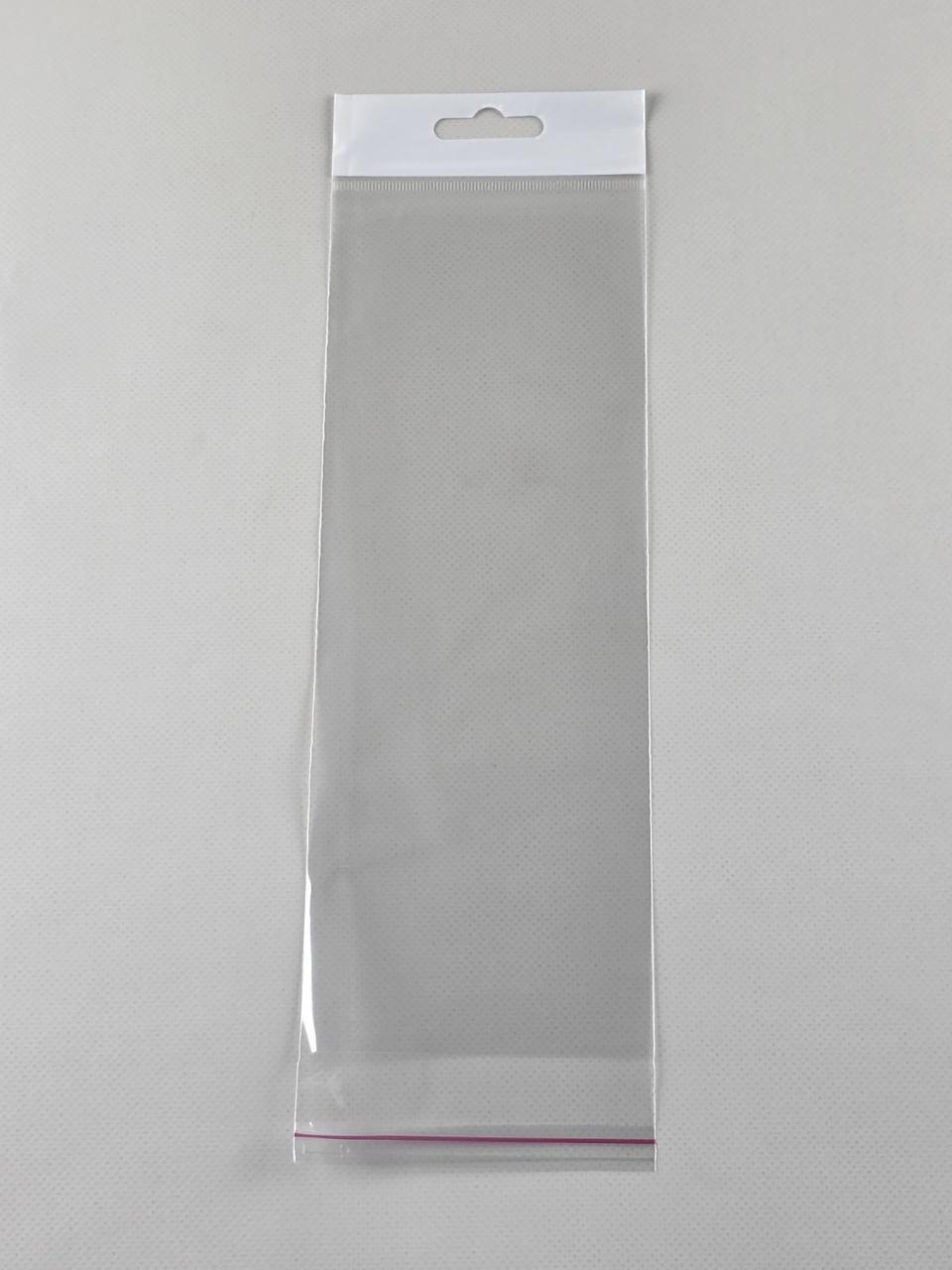 Пакети з липкою стрічкою і европодвесом 9см 24см 25мк (1000 шт), фото 1