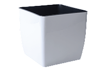 Вазон Квадро низький 16*16*15,5 білий