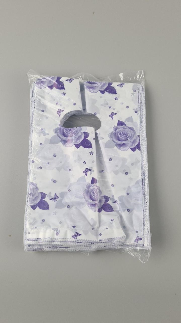 Пакети з вирубною ручкою 15х20см Рожечки уп 100 штук (6587168767), фото 1