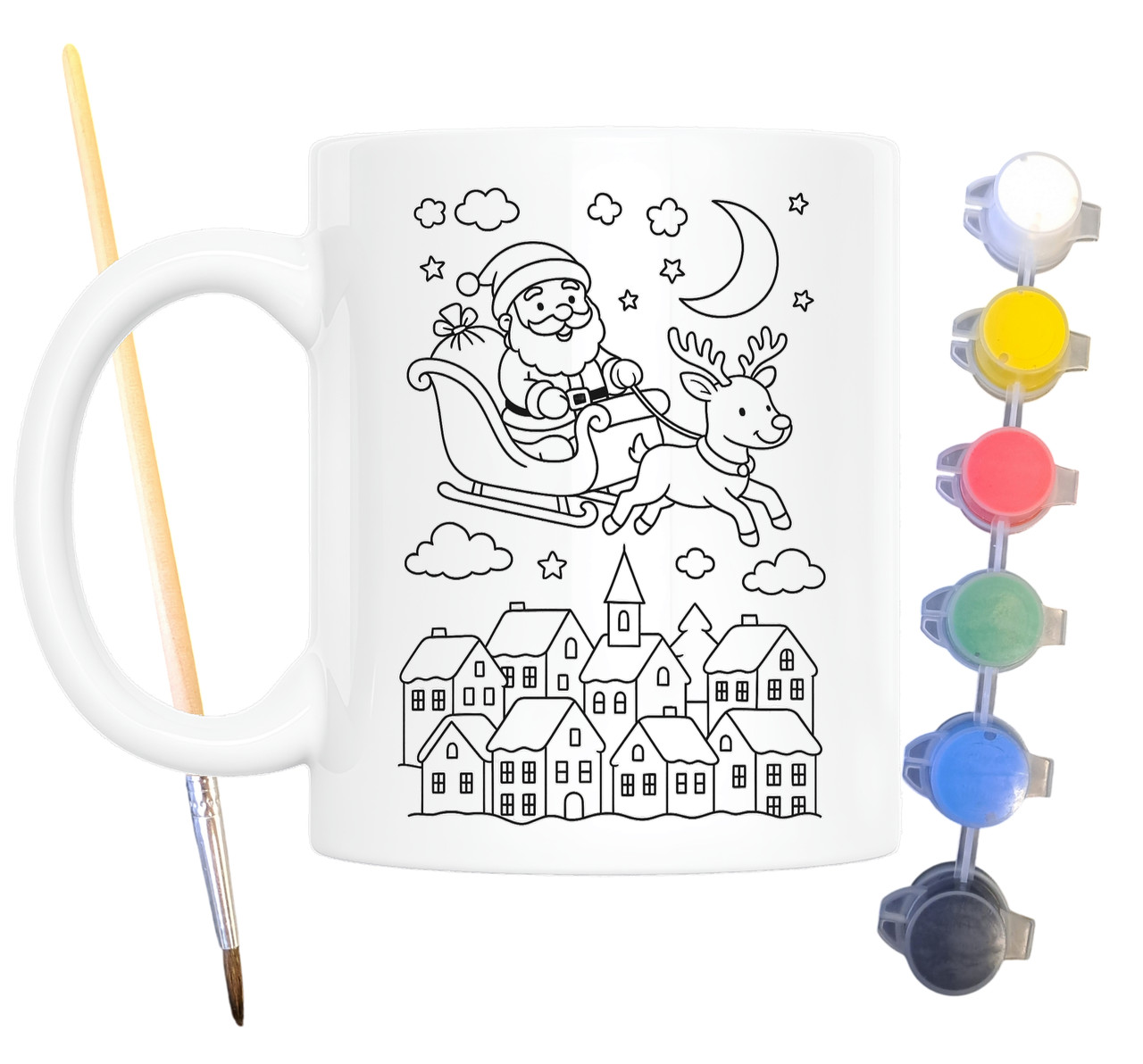 Набір для творчості кружка розмальовка Подарунки на Різдво та Новий Рік 330 мл біла (КР0139), фото 1