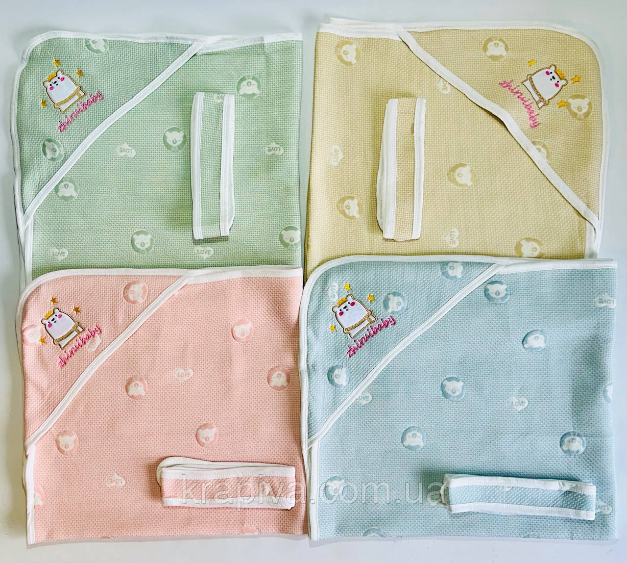 Дитяча пеленка куточок пелюшка 90*90 двошарова з куточком, натуральна бавовна, фото 1