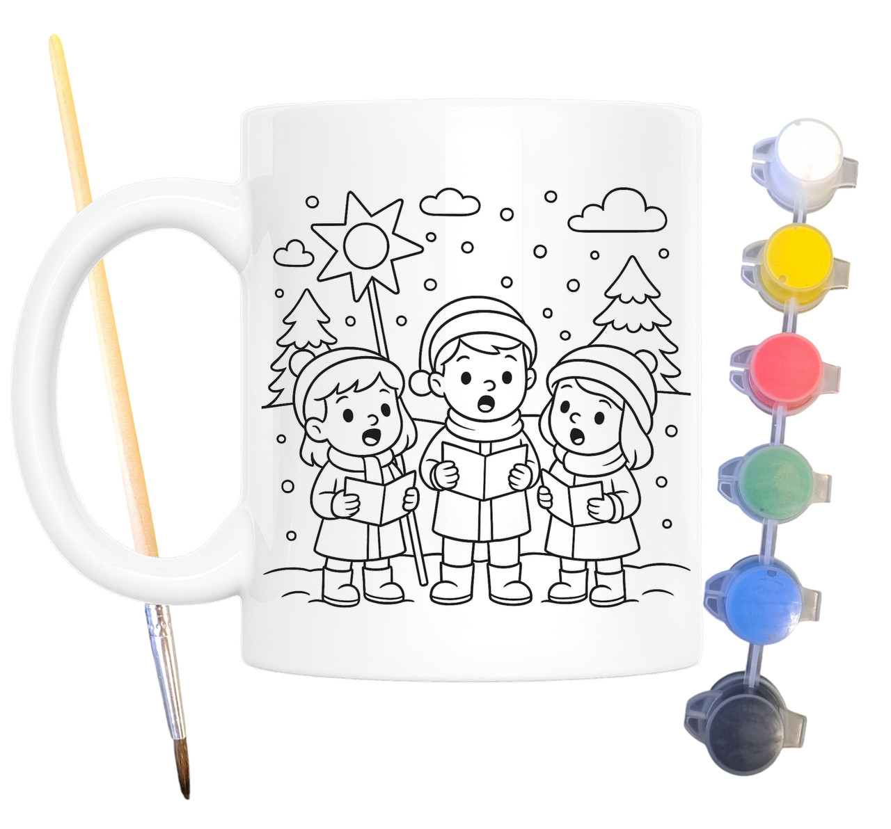 Набір для творчості кружка розмальовка Коляда 330 мл біла (КР0141), фото 1