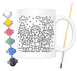 Набір для творчості кружка розмальовка Коляда 330 мл біла (КР0141), фото 2