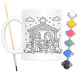 Набір для творчості кружка розмальовка Різдво 330 мл біла (КР0142), фото 2