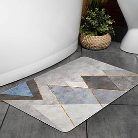 Вологопоглинаючий килимок трикутники 38х58 см, діатомітовий килимок для ванної кімнати та передпокою