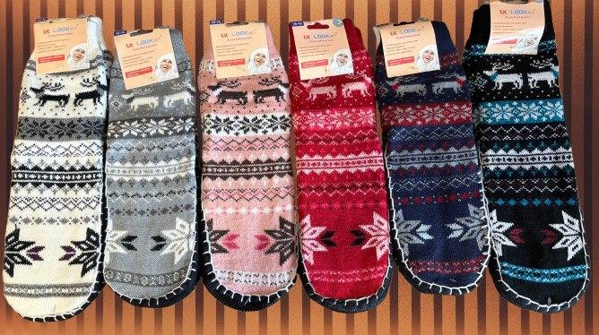 Шкарпетки вовняні на гумовій підошві жіночі