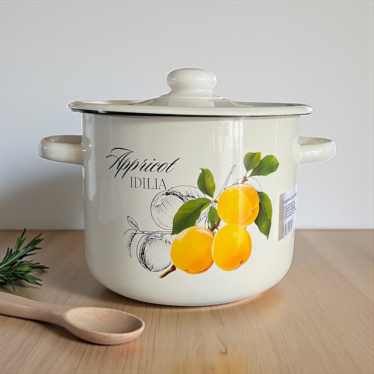 Каструля емальована 4.5л Абрикос молочна Idilia 1615/2