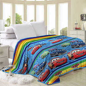 Флісовий плед-покривало Тачки Маквін 160х210 із мікрофібри Велсофт