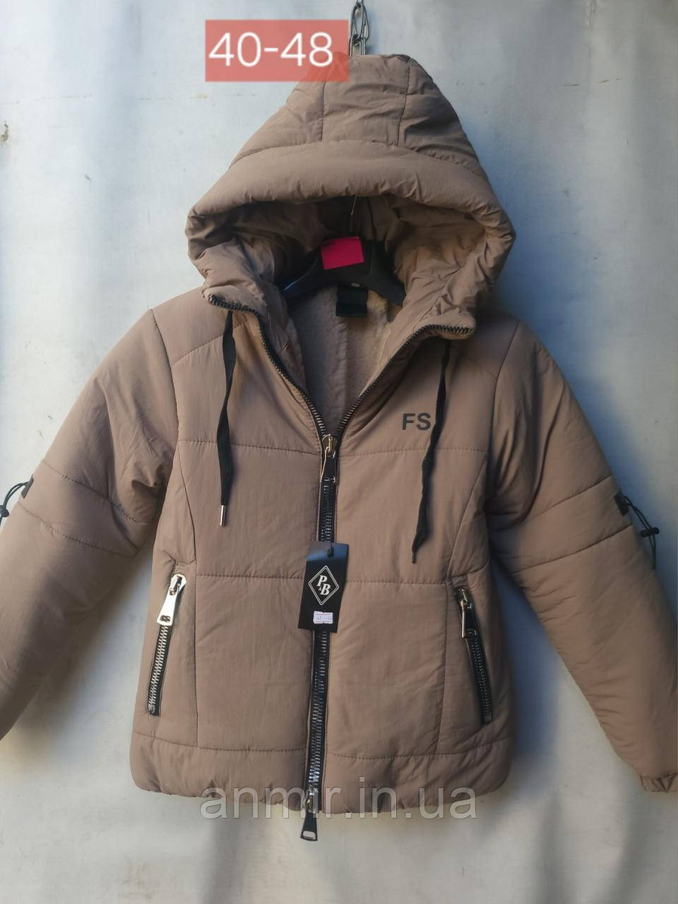 Куртка зимова підліткова з капюшоном RS для дівчинки розмір 40-48, колір моко