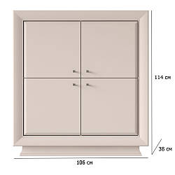 Комод із чотирма дверцятами Ларго Класік KOM4D 106 см кашемір для вітальні в сучасному стилі