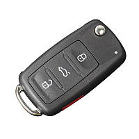 Корпус ключа Volkswagen 202AD чорний 80x50мм пластик (на 3+1-кнопки) OEM 5K0837202AE