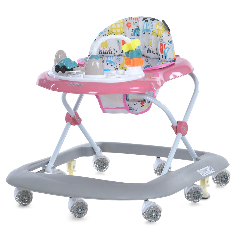 Ходунки дитячі EL CAMINO SIMPLY (музика, стопор, на батарейці) ME 1215 Pink Рожеві, фото 1