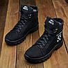 Зимові чоловічі шкіряні черевики чорні утеплені з натуральної шкіри на хутрі на зиму для чоловіків, розмір 40-45, фото 3