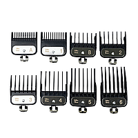 Набір чорних преміум-насадок для машинок Surker, Sway, Тico, 8 шт (K-XWS-08BL)