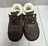 Зимові дитячі кросівки натуральний замш Itts 32-37 коричневий, фото 4