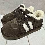 Зимові дитячі кросівки натуральний замш Itts 32-37 коричневий, фото 2