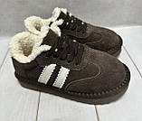 Зимові дитячі кросівки натуральний замш Itts 32-37 коричневий, фото 3