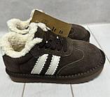 Зимові дитячі кросівки натуральний замш Itts 32-37 коричневий, фото 8