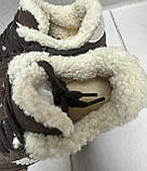 Зимові дитячі кросівки натуральний замш Itts 32-37 коричневий, фото 7