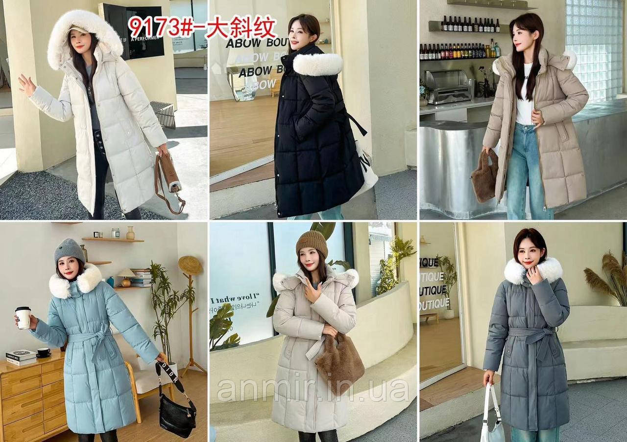 Куртка зимова жіноча з хутряним капюшоном 44-52 колір уточнюйте під час замовлення