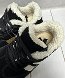 Зимові дитячі кросівки натуральний замш Itts 32-36 чорний, фото 4