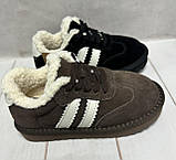 Зимові дитячі кросівки натуральний замш Itts 32-36 чорний, фото 8