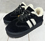 Зимові дитячі кросівки натуральний замш Itts 32-36 чорний, фото 3