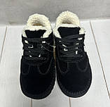 Зимові дитячі кросівки натуральний замш Itts 32-36 чорний, фото 6