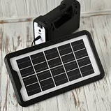 Багатофункціональний аварійний ліхтар GDPLUS Solar GD-8017s Сонячна панель +3 лампи, фото 2