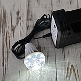 Багатофункціональний аварійний ліхтар GDPLUS Solar GD-8017s Сонячна панель +3 лампи, фото 4