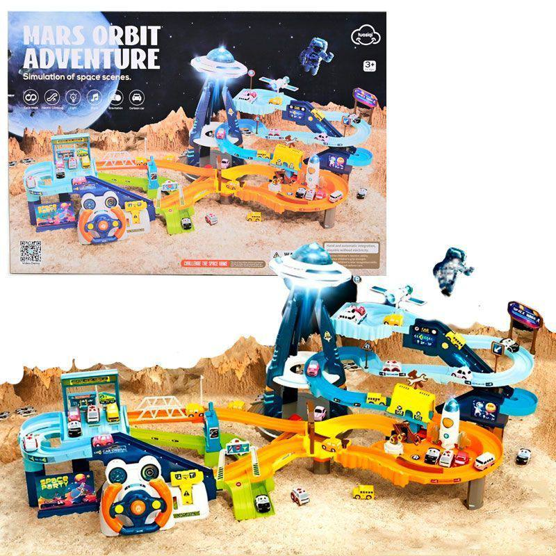 Ігровий трек T918A для дітей включає світлові та звукові ефекти, космічна база, кермо  "Космічна станція", фото 1