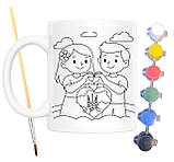 Набір для творчості кружка розмальовка Україна 330 мл біла (КР0149), фото 2