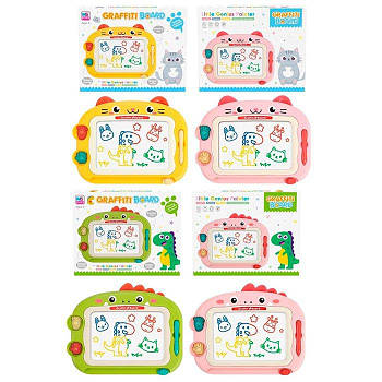 Досточка для малювання кольорова, 2 печатки (кіт, динозавр) 009-2187-2188 G-Rich