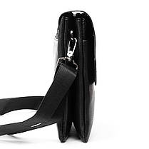 Сумка чоловіча чорна на плече на два відділи на блискавках з екошкіри середня Dr. Bond 222-2, фото 3