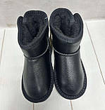 Зимові дитячі угги натуральна шкіра  Itts 31-36 чорний, фото 5