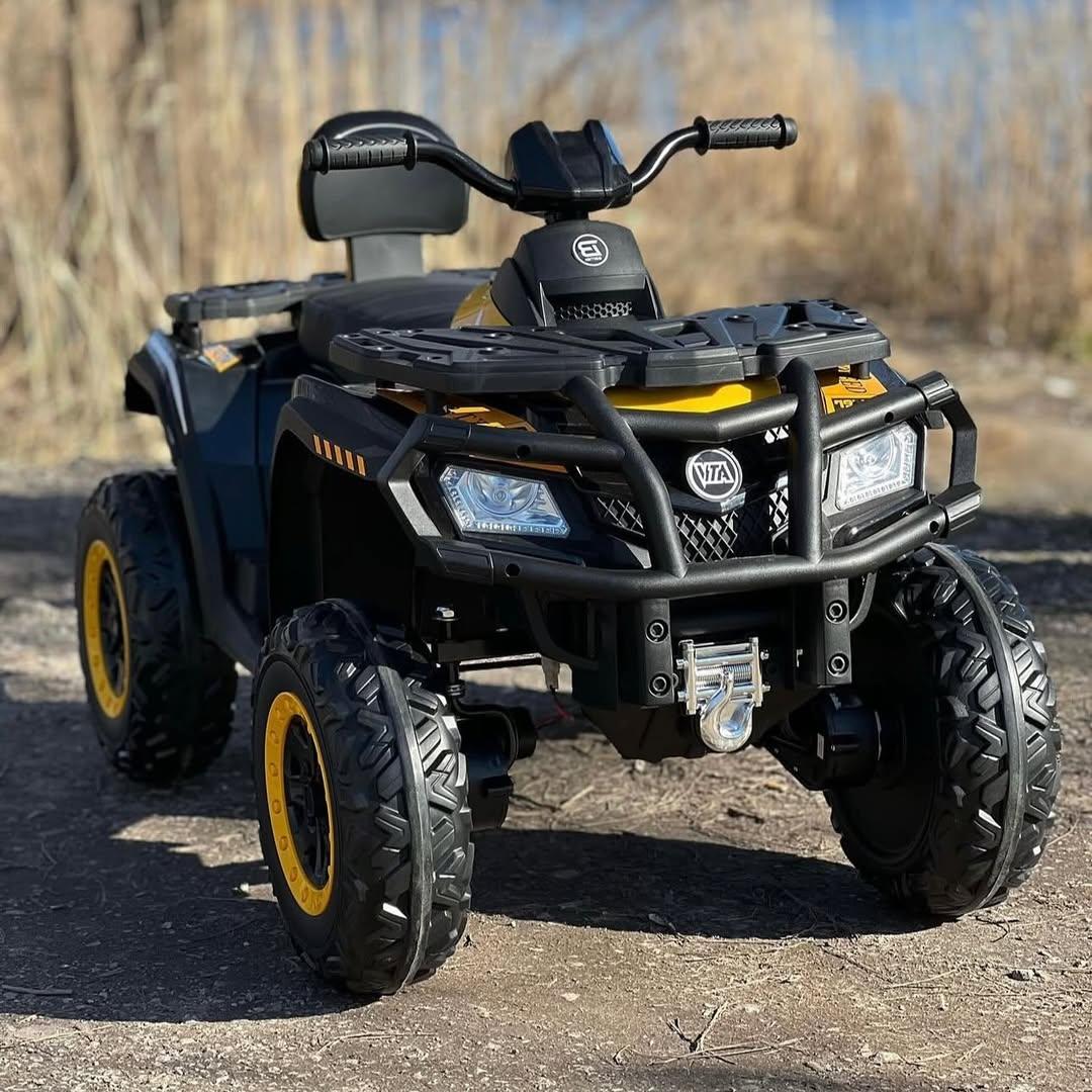 Дитячий електроквадроцикл на акумуляторі Bambi M 4868 для дітей 3-8 років жовтогарячий, фото 1