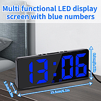 Годинник Deepfox DS-6628 LED цифровий електронний настільний Будильник Дата Температура 15.5 х 6.3см, фото 9