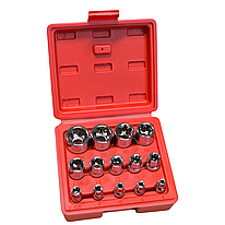 Набір торцевих головок TORX (E) 1/4"-3/8"-1/2"DR, Е4-Е24,14 предметів  ZBTools (ZBT-4244)