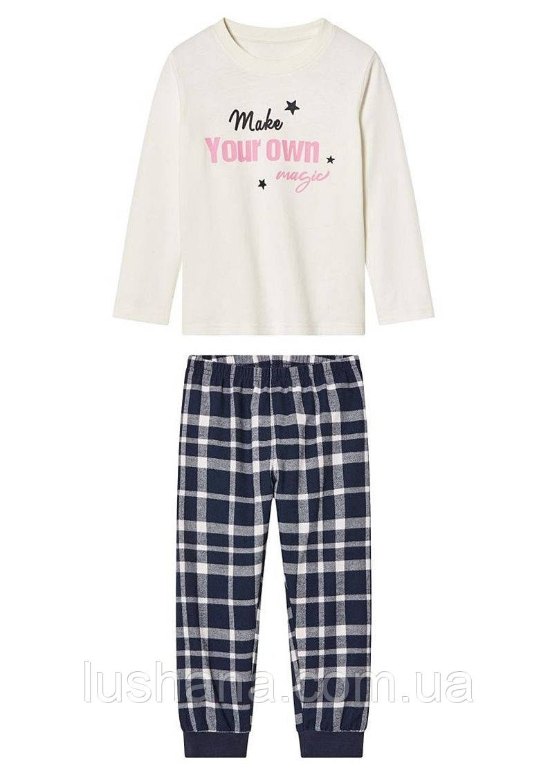 Дитяча піжама на дівчинку (штани фланель) р.98-104, фото 1