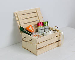 Ящик дерев’яний декоративний з кришкою Лофт нефарбований Міні