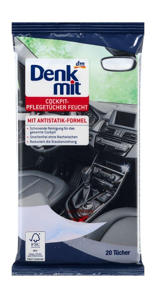 Вологі серветки для догляду за салоном автомобіля Denkmit, 20 шт., фото 1