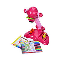 Дитячий проектор YM2227-A(Pink) 34 см, музика, світло, слайди 4 диски, 32 картинки