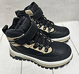 Зимові дитячі черевики Clibee на овчині чорні/бежеві 33-37, фото 2