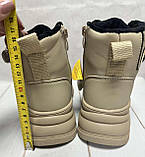 Дитячі підліткові зимові черевики на овчині clibee бежевий 32-34, фото 5