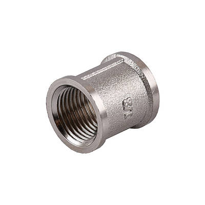 Муфта 1/2" ВР, нікельована, різьбовий фітинг латунний