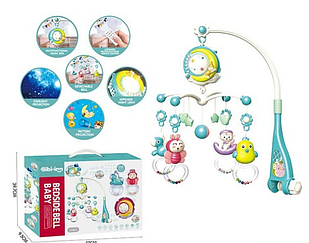 Музикальна карусель 648 A-55 ГОЛУБА проєктор, звук, світло, на батарейках